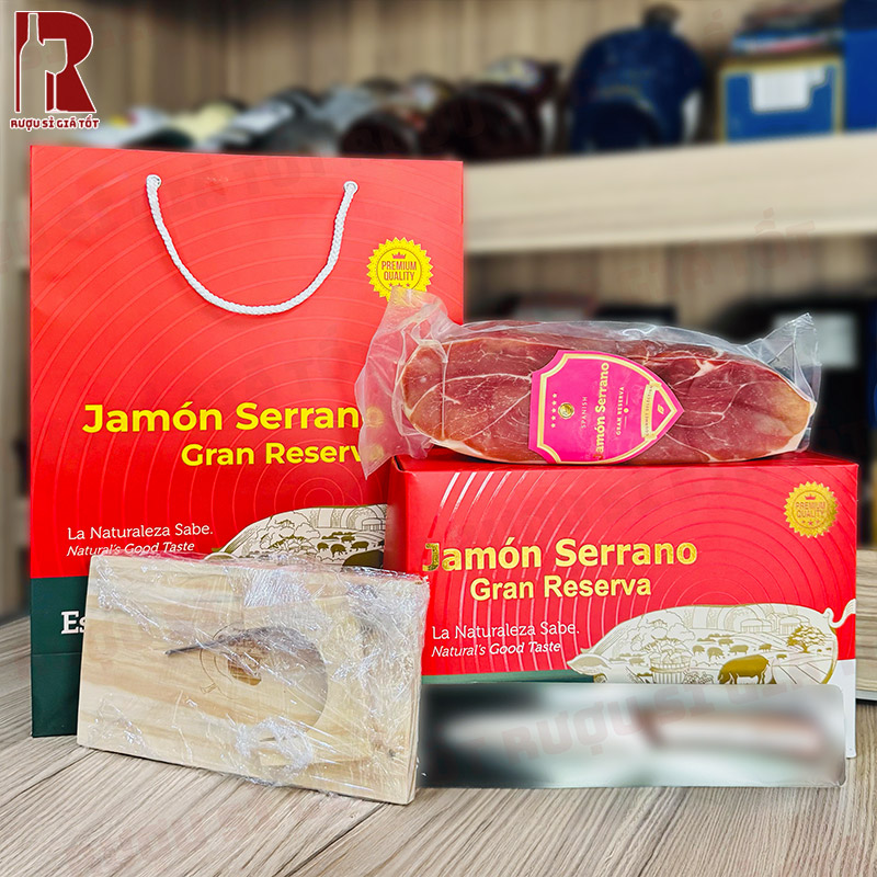 Mua Hộp Quà Đùi Heo Muối Montesano Serrano Jamon Gran Reserva 1kg chính hãng