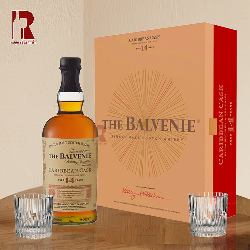 Giá hộp quà Tết rượu Balvenie 14 năm