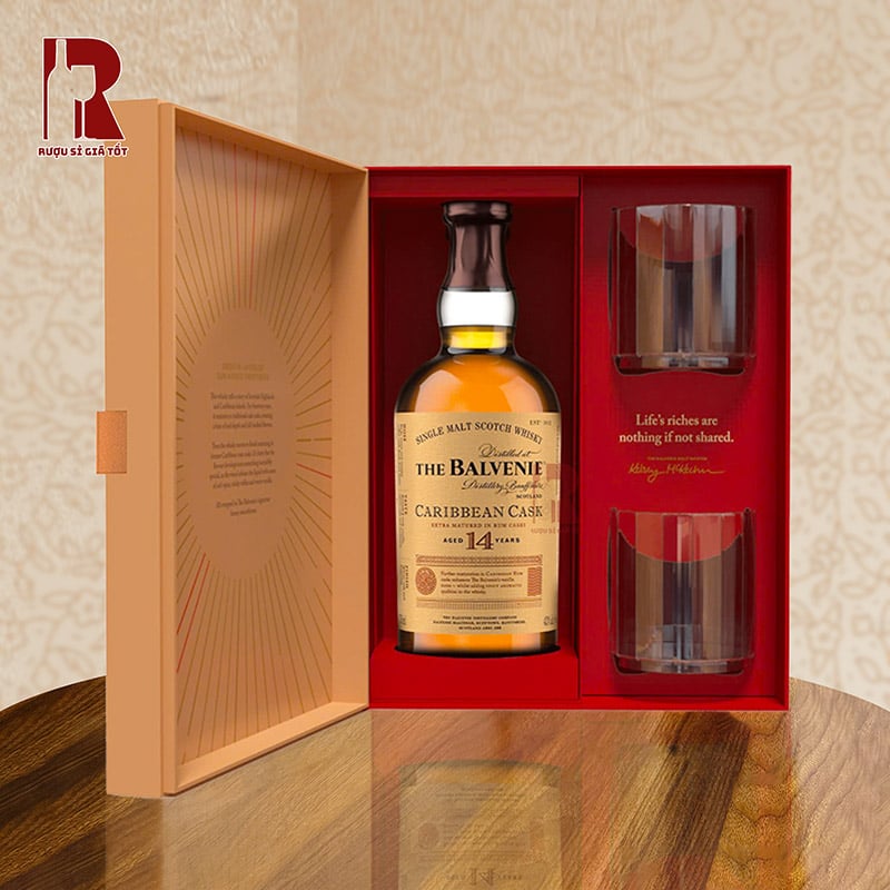 Mua hộp quà Tết 2026 rượu Balvenie 14 YO