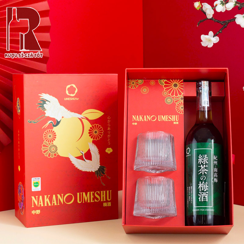 Hộp Quà Rượu Mơ Nakano Umeshu có ly tặng kèm không?