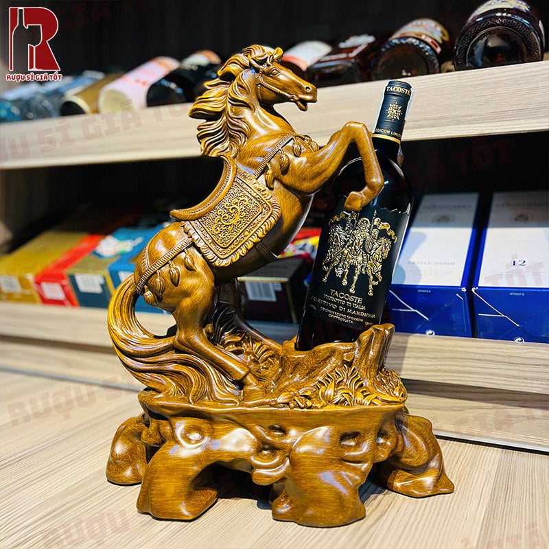 Mua Kệ Rượu Linh Vật Ngựa Gỗ Nhất Mã Phi Thiên giá rẻ để biếu tặng