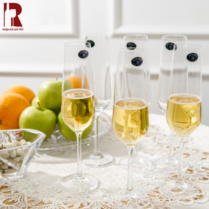 Ly Champagne Crystal Bohemia Strix Nhập Khẩu