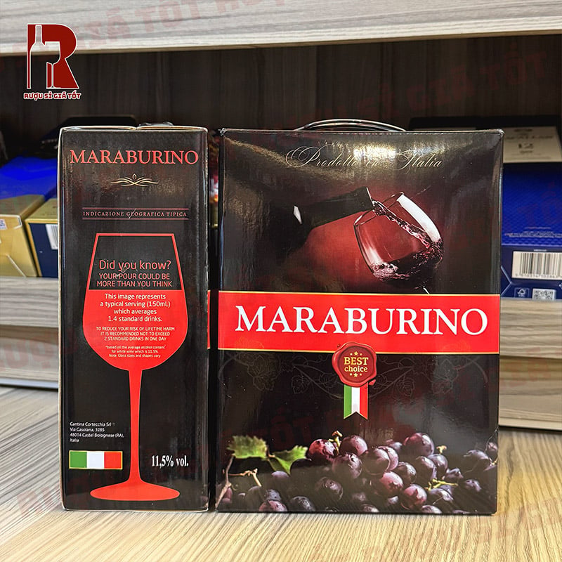 Rượu Vang Bịch Ý Ngọt Maraburino Semi Dolce
