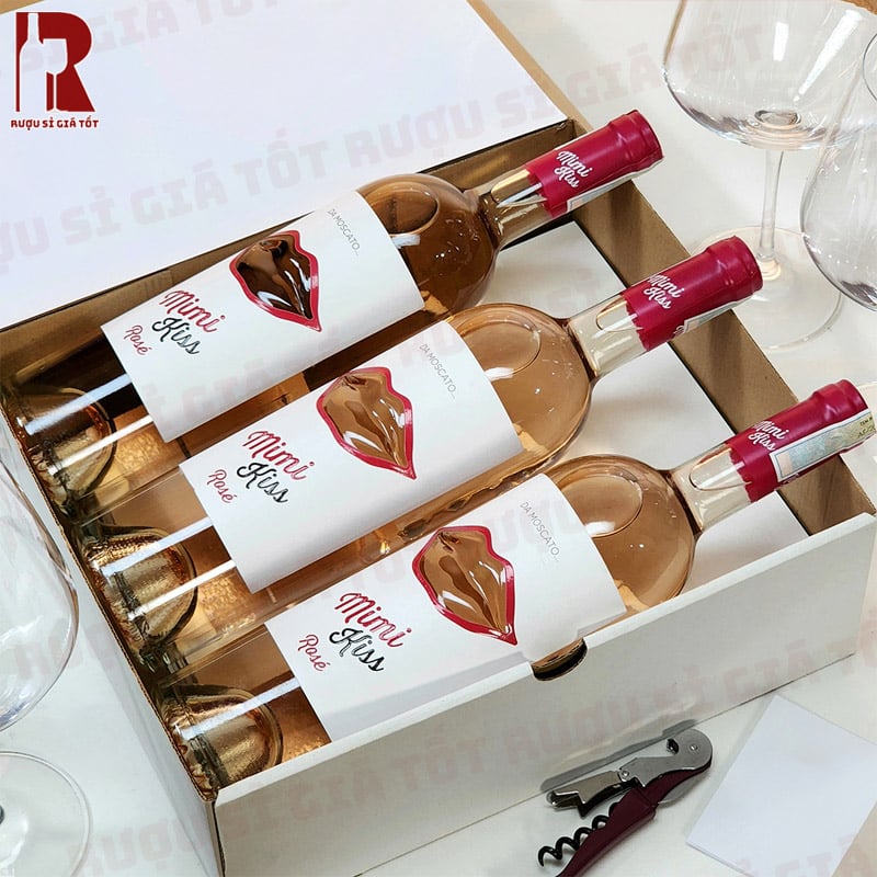 Bảo Quản Rượu Vang Ý Hồng Mimi Kiss Rose Da Moscato