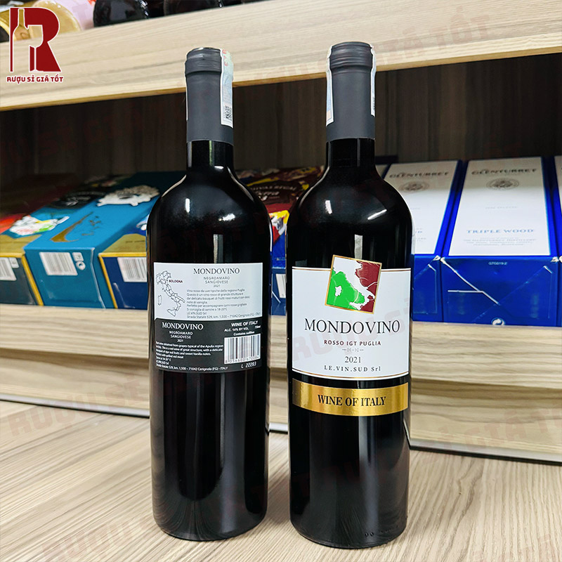 Rượu Vang Ý Đỏ Mondovino Rosso Chát giá rẻ