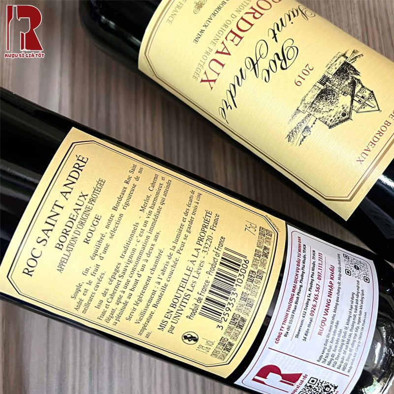 Giá Rượu Vang Pháp Đỏ Roc Saint Andre Bordeaux Mới Nhất