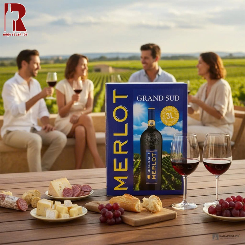 Mua Rượu Vang Bịch Pháp Grand Sud Merlot Chính Hãng
