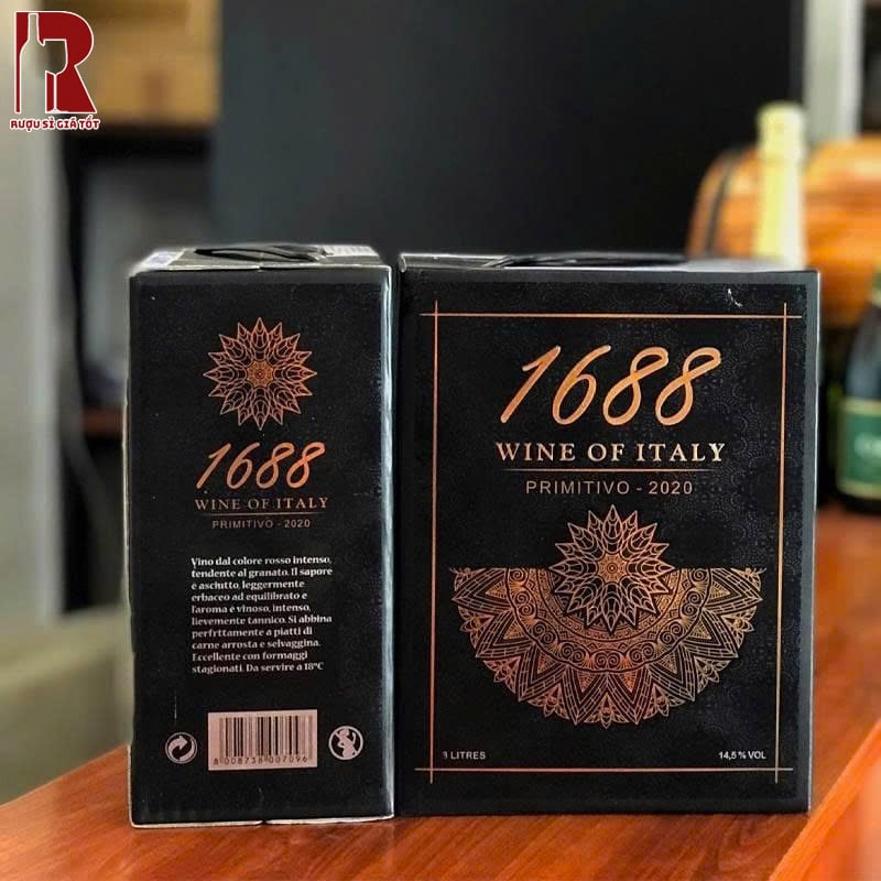 Rượu Vang Bịch Ý 1688 Primitivo Giá Tốt Nhất