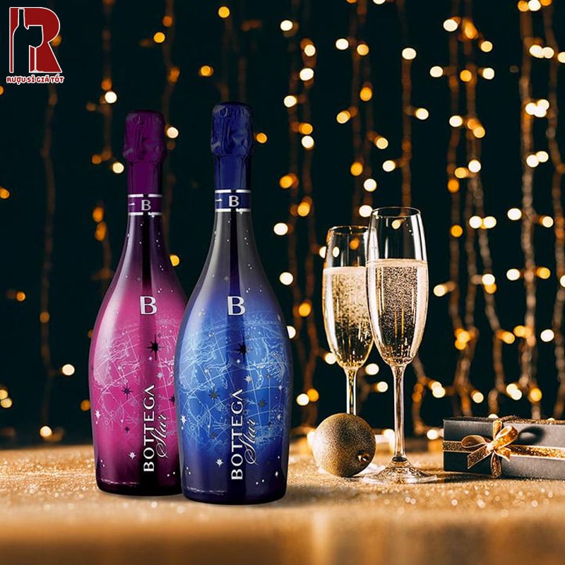 Mua Rượu Vang Nổ Bottega Stella Millesimato Extra Brut Rosato Led Version