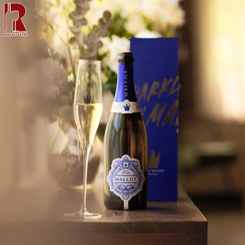 Mua Rượu Vang Nổ Pháp Mallot Brut Nature Có Đèn Chính Hãng