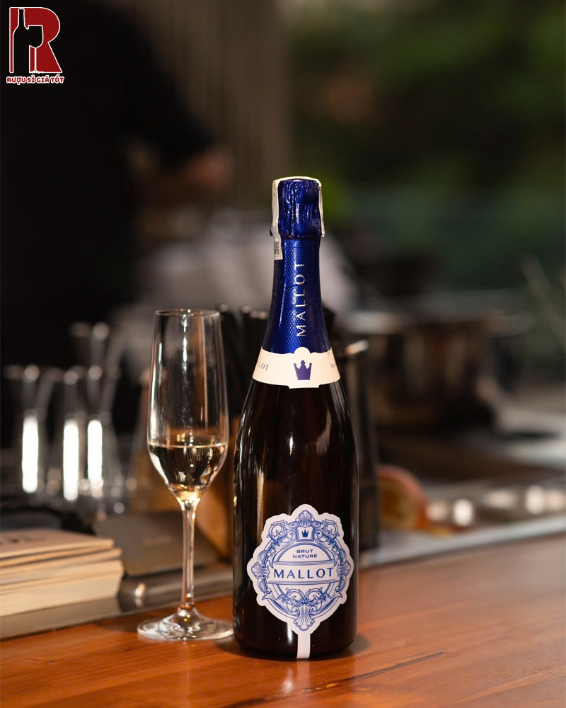 Rượu Vang Nổ Pháp Mallot Brut Nature Có Đèn Ngon Nhất