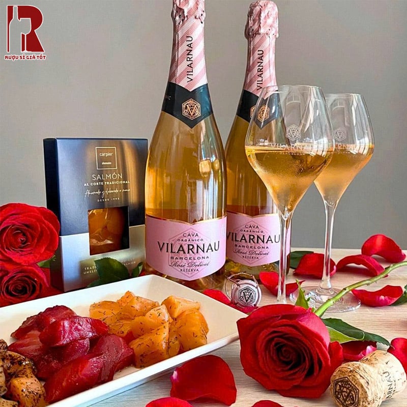 Mua Rượu Vang Nổ Vilarnau Delicate Rose Organic