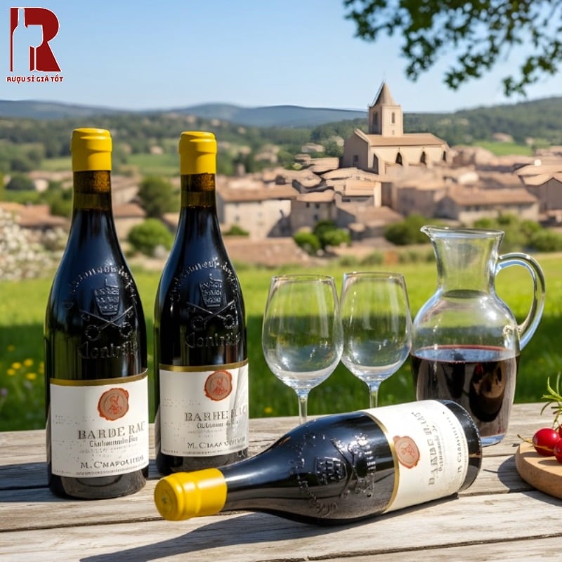 Mua Rượu Vang Pháp Đỏ M.Chapoutier Chateauneuf du Pape Barbe Rac Chất Lượng