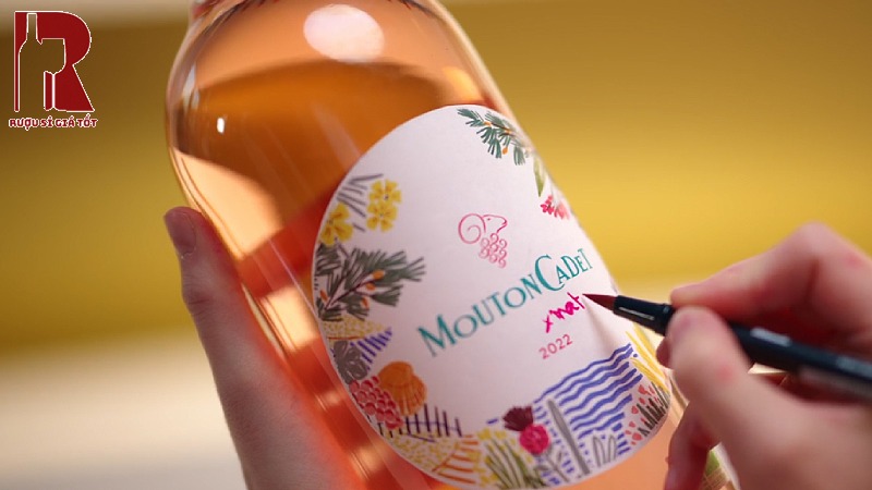 Rượu Vang Pháp Hồng Mouton Cadet Rosé x Mathilde AOP Chính Hãng