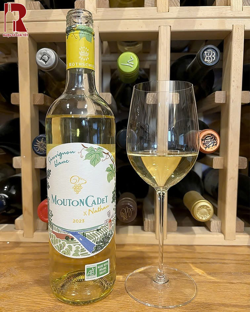 Giá Rượu Vang Pháp Trắng Mouton Cadet Blanc x Nathan AOP Cao Không?