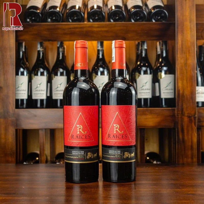 Thiết Kế Chai Rượu Vang Tây Ban Nha Đỏ Raices Garnacha