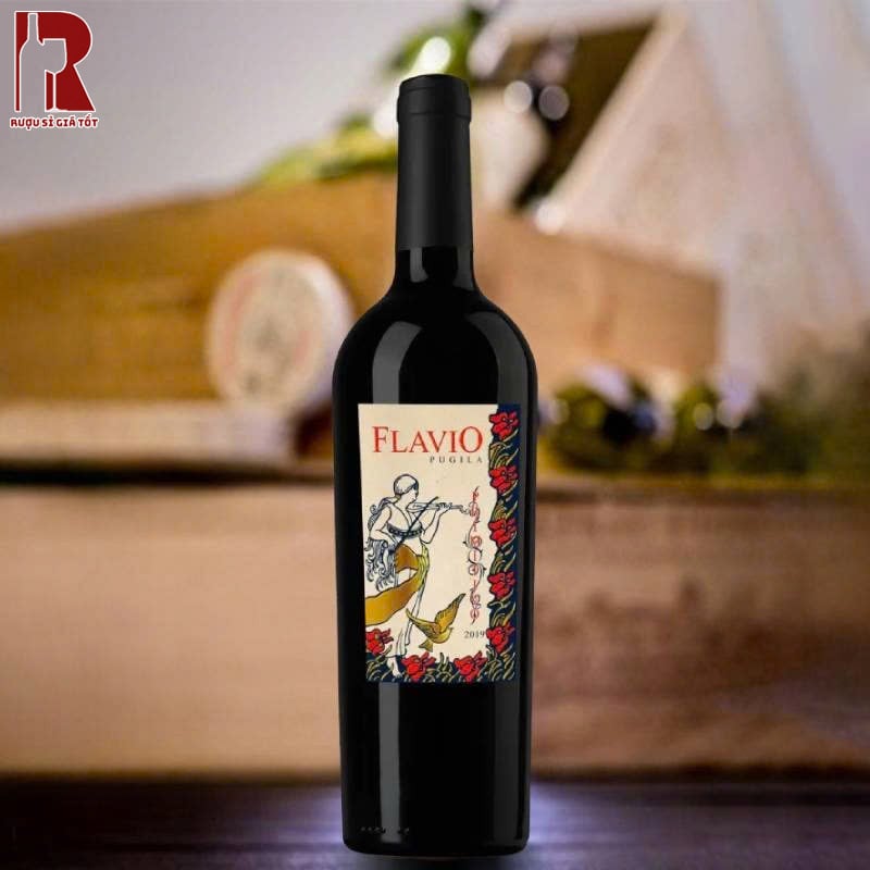 Thiết Kế Chai Rượu Vang Ý Đỏ Flavio Primitivo