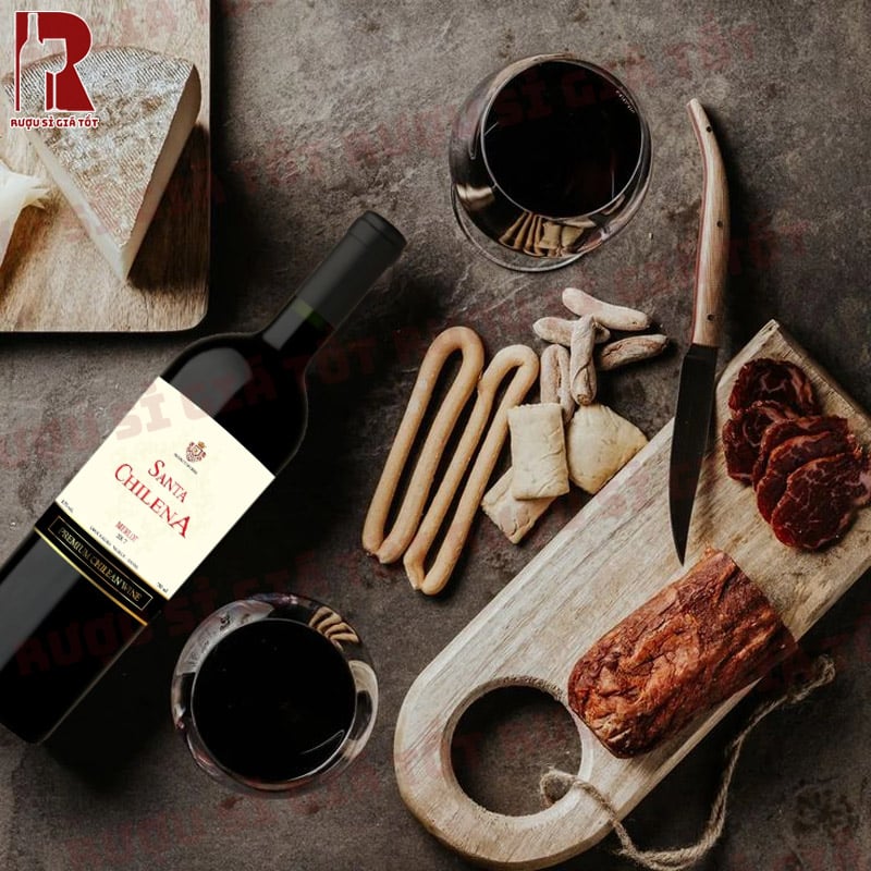 Rượu Vang Chile Đỏ Santa Chilena Merlot nhập khẩu