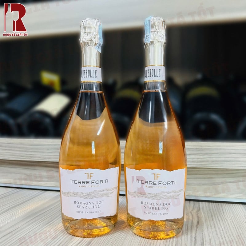 Rượu Vang Nổ Terre Forti Novebolle Rose Extra Dry Romagna nhập khẩu