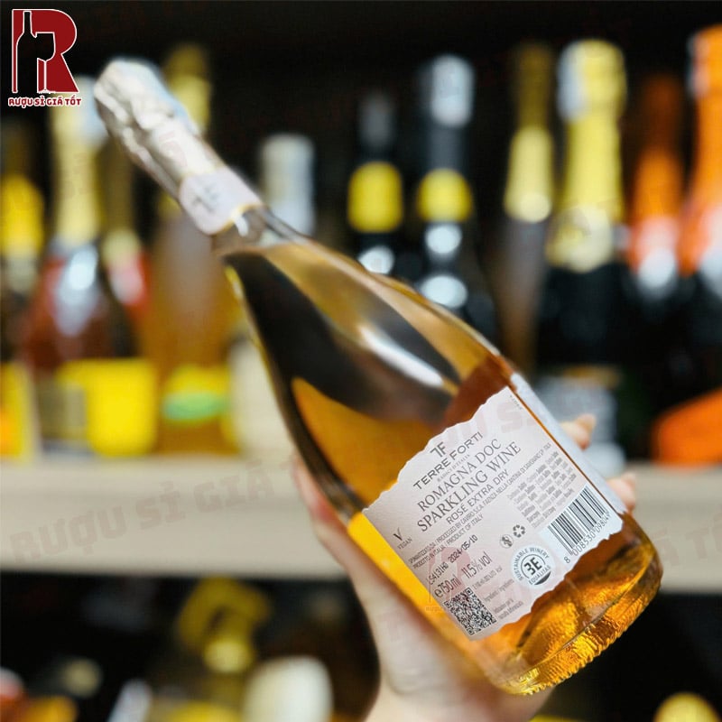 Rượu Vang Nổ Terre Forti Novebolle Rose Extra Dry Romagna nhập khẩu giá rẻ chính hãng