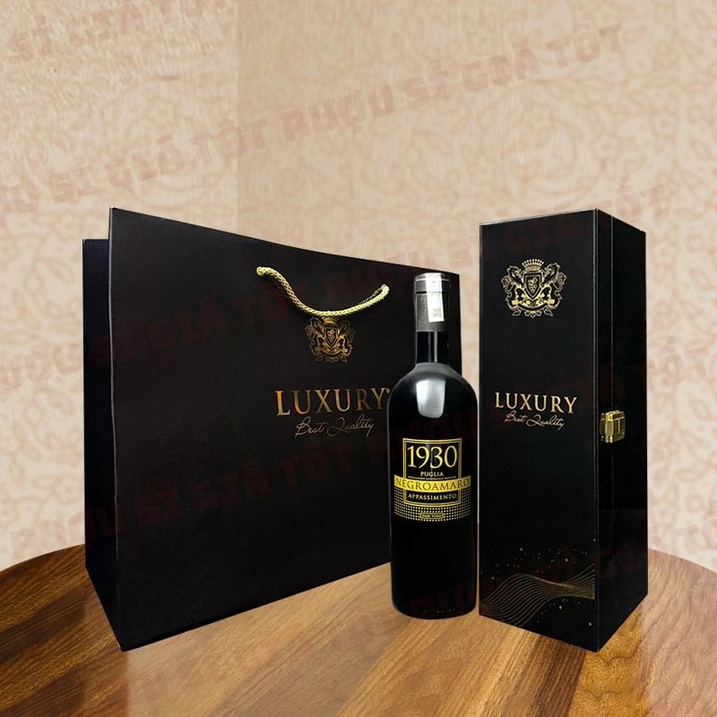 Hộp quà rượu vang làm quà Tết - Rượu Vang Ý Đỏ 1930 Appassimento Primitivo/ Negroamaro