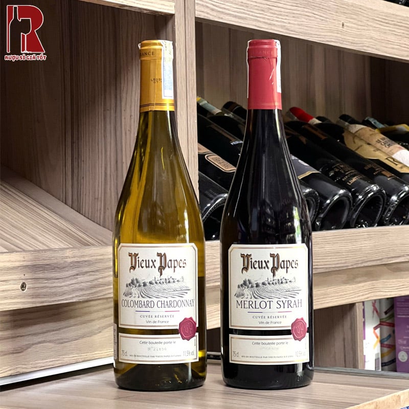Rượu Vang Pháp Đỏ Vieux Papes Merlot Syrah có dư vị êm ái, đáng nhớ, đậm chất Pháp