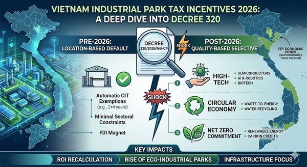 Ưu đãi thuế đầu tư trong KCN năm 2026 sẽ thay đổi thế nào theo Nghị định 320/2025/ND-CP