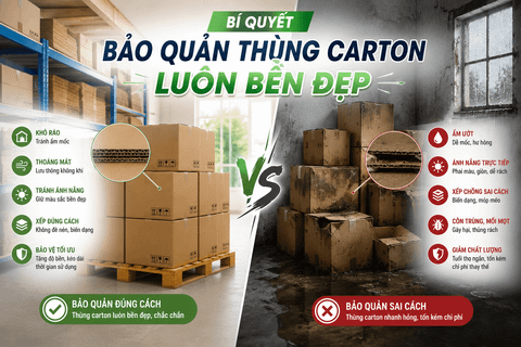 BÍ QUYẾT BẢO QUẢN THÙNG CARTON LUÔN BỀN ĐẸP: NHỮNG LƯU Ý KHÔNG PHẢI AI CŨNG BIẾT