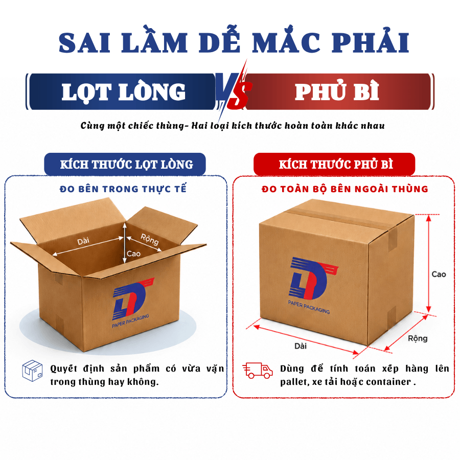 Sai Lầm Dễ Mắc Phải: Giữa Kích Thước Lọt Lòng & Kích Thước Phủ Bì