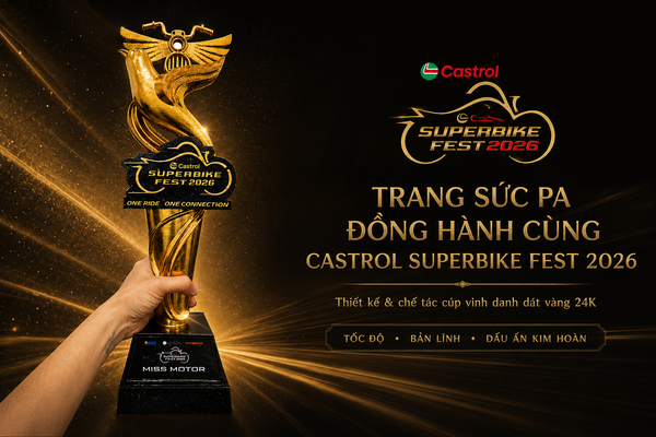 PA Chế Tác Cúp Dát Vàng 24K Cho Castrol Superbike Fest 2026