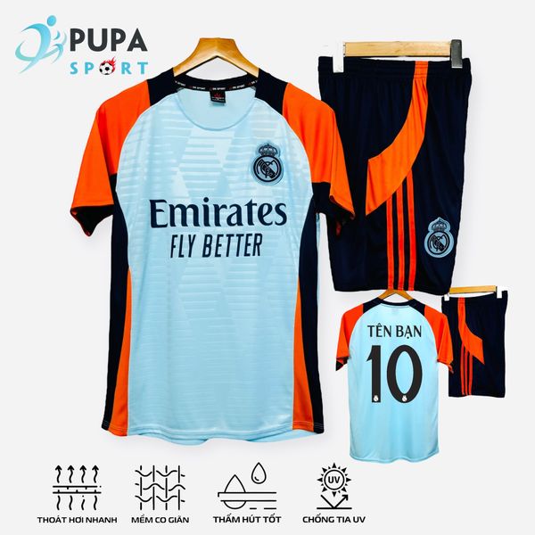 o Real Madrid vải thể thao thoải mái, thi đấu hay đi chơi đều nổi bật