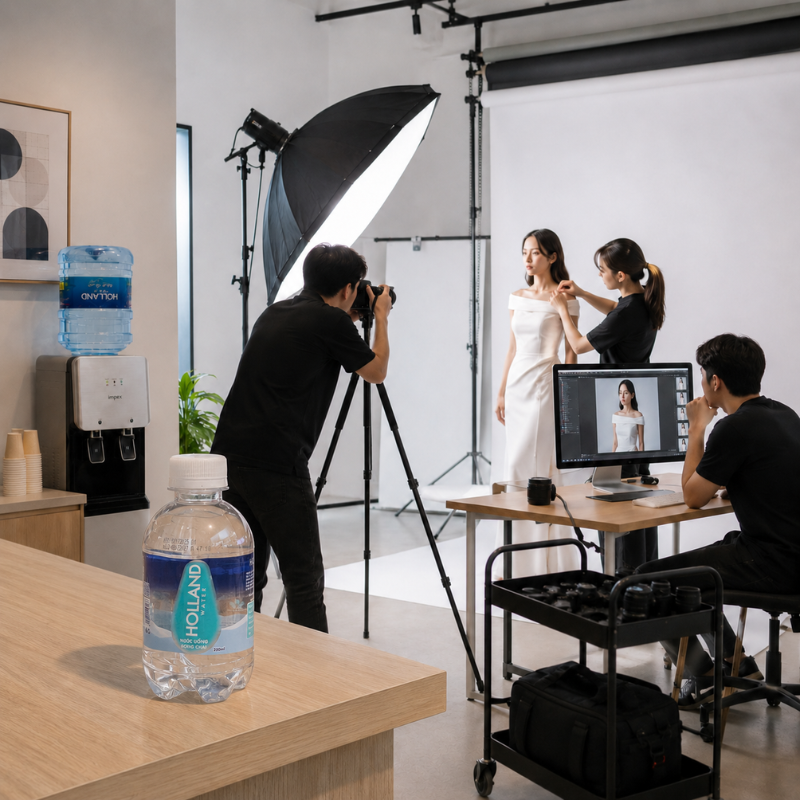 Giao nước tận nơi giúp studio không gián đoạn công việc