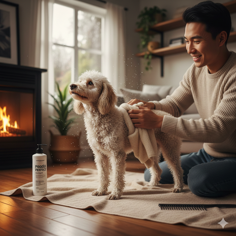 Chăm sóc Poodle mùa mưa giúp lông khô ráo và ngăn ngừa bệnh da liễu