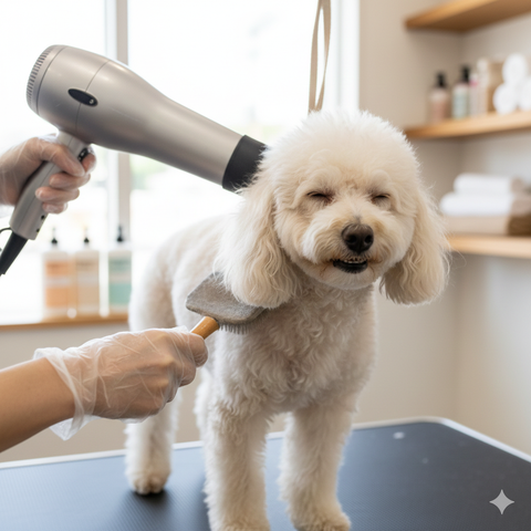 Hướng dẫn sấy lông Poodle đúng cách giúp lông bông xù mềm mượt