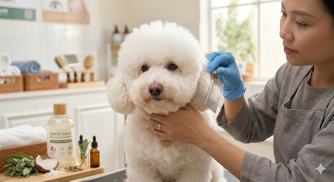 Chăm sóc lông Poodle trắng sạch và ngăn ngừa tình trạng ố vàng