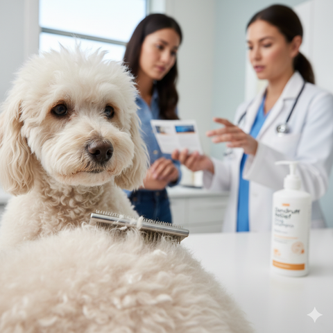 Chăm sóc chó Poodle bị gàu và bí quyết phục hồi làn da khỏe mạnh