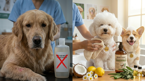 Sữa tắm người có an toàn cho chó và những rủi ro sức khỏe da liễu