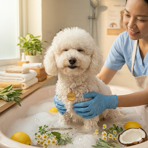 Sữa Tắm Cho Chó Da Khẻ Lông Mượt: Bí Quyết Spa Tại Nhà