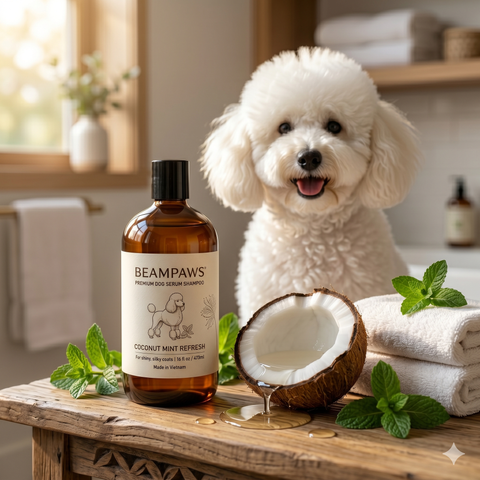 Sữa Tắm Serum Cho Chó Dầu Dừa Beam Paws: Hết Ngứa, Mượt Lông