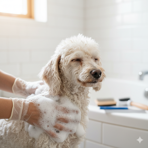Sữa tắm cho chó Poodle giúp dưỡng lông mềm mượt và bảo vệ làn da