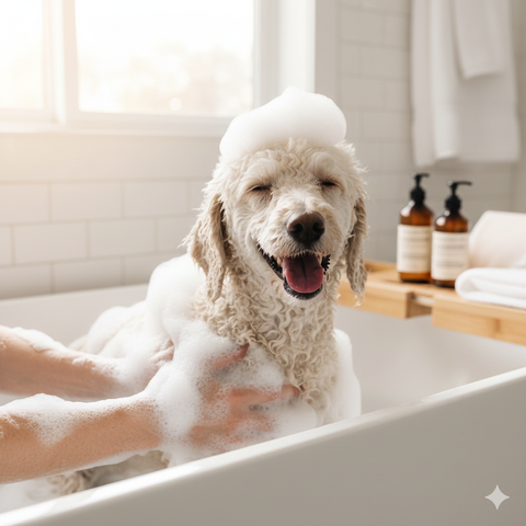 Sữa tắm cho Poodle giúp dưỡng lông và giữ màu bền đẹp