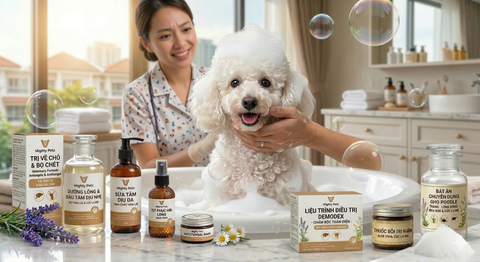 Dầu tắm cho chó giúp bảo vệ da và dưỡng lông mềm mượt
