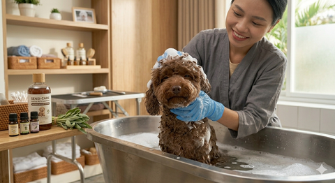 Sữa Tắm Giữ Màu Lông Poodle Nâu Đỏ Bền Đẹp Và Mềm Mượt
