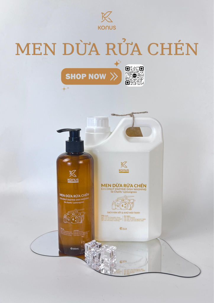 CHÉN BÁT SẠCH BONG, DA TAY VẪN MỀM MẠI NHỜ ENZYME DỪA