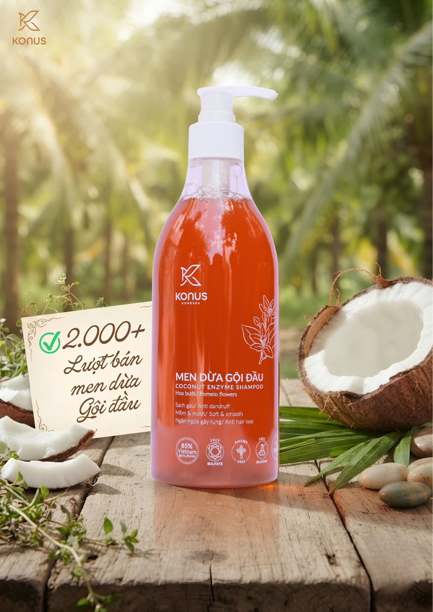 2.000+ LƯỢT BÁN DẦU GỘI MEN DỪA