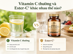 Vitamin C thường và Ester-C® khác nhau thế nào? Cách chọn phù hợp cho dạ dày nhạy cảm