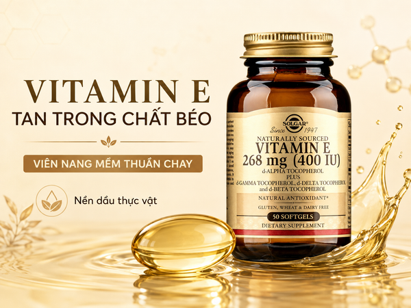 Vitamin E Tự Nhiên & Mixed Tocopherols: Hiểu Đúng Công Thức Solgar Vitamin E 400 IU