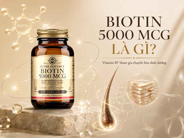 Biotin 5000 mcg là gì? Sự thật về Biotin, tóc, móng và chuyển hóa năng lượng