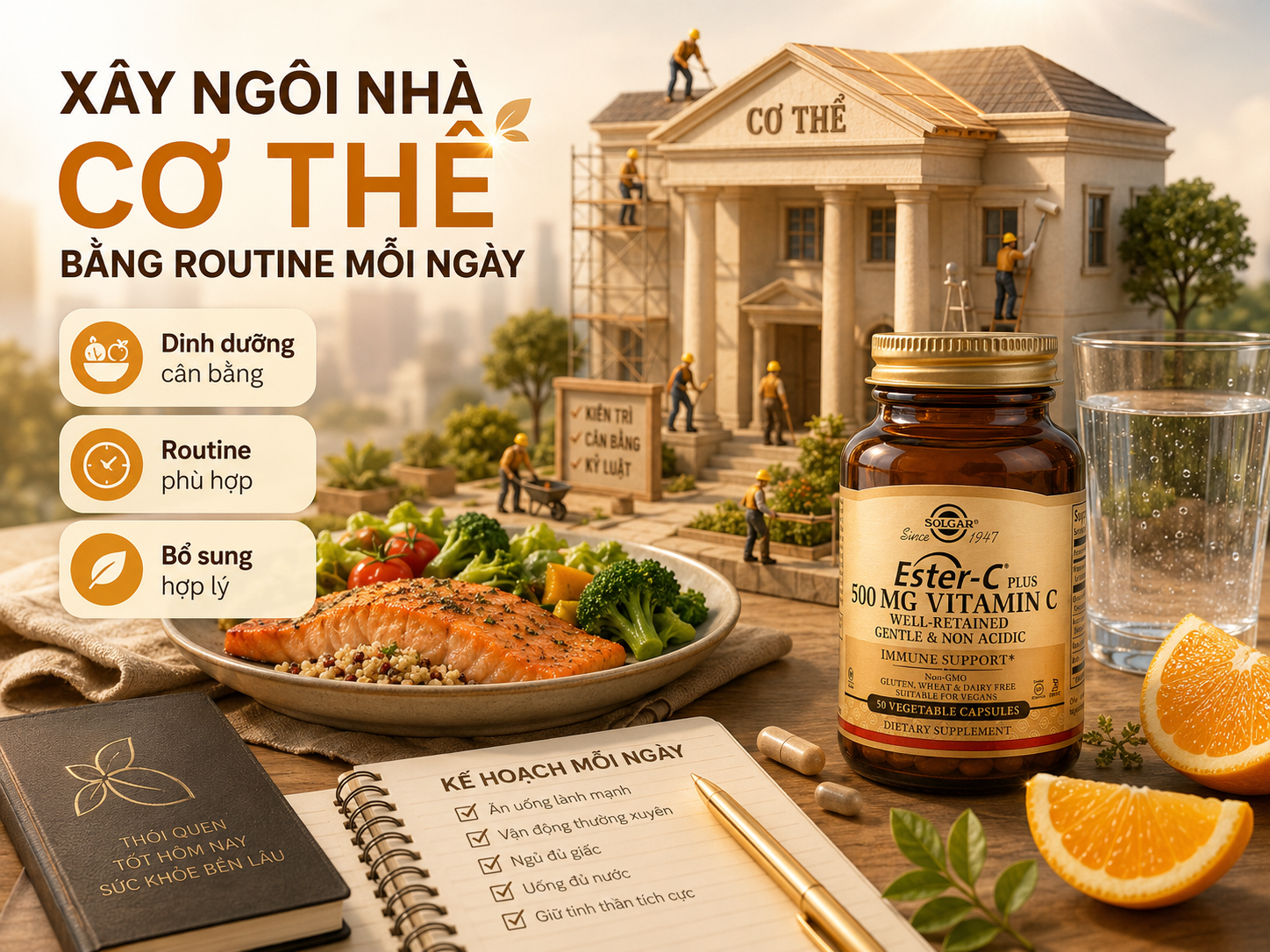 Cơ Thể Như Một Ngôi Nhà: Vitamin C Là “Đội Thợ” Làm Nhiệm Vụ Gì?