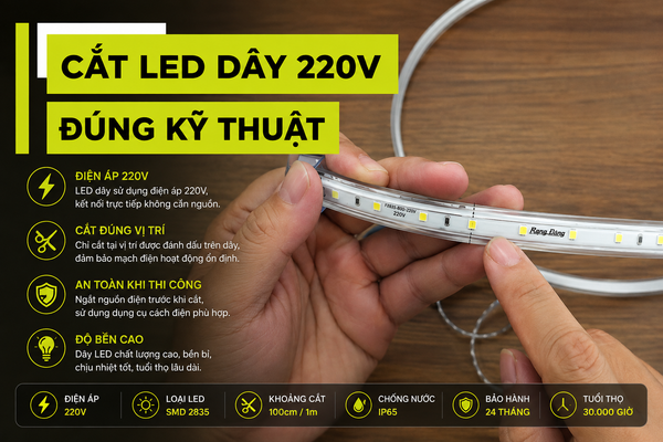 Hướng Dẫn Cắt LED Dây Đúng Kỹ Thuật